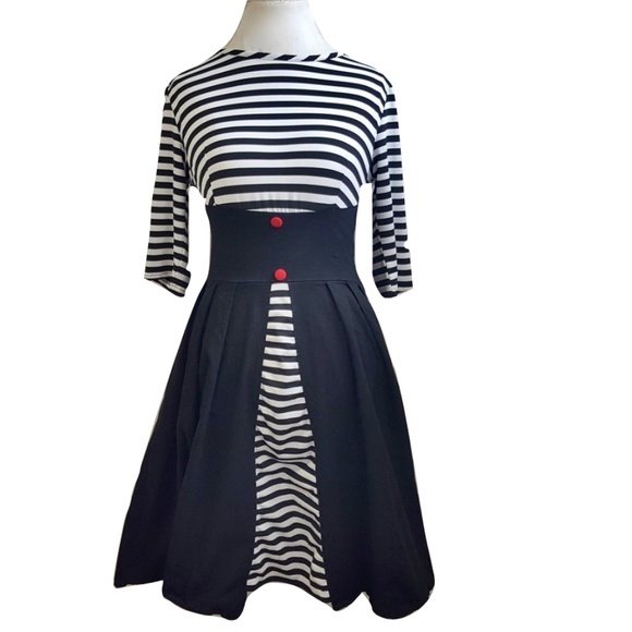 Vintage Dresses & Skirts - Rockabilly Pinup Swing Dress L Fit & Flare